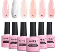 Kalanka-8 En 1 Builder Base Gel Set 6pcs Nude Blanc Laiteux Rose - Base Et Structure Pour Extensions, Pour Nail Art D¿¿Corations, Renforcement Et R¿¿Paration De Manucure - Kit 36