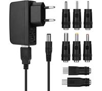 KALANKA-8 en 1 Chargeur USB 5V 2A Adaptateur Secteur avec 8 Embouts Connecteur à d'écoupage pour différents appareils -Noir