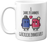 Kalanka-8. Hochzeitstag Jahrestag Jubiläumsgeschenke - 8 Jahre Zusammen Zinn Hochzeit - Hochzeitstag Tasse Für Männer Frauen, 325 Ml Premium-Keramiktasse, Spülmaschinenfest