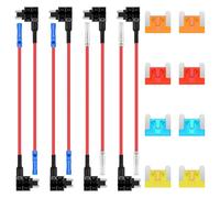 Kalanka-8 Pièces Micro Porte Fusible Voiture Adaptateur 12v Profil Bas Add A Circuit Porte-Fusible Fuse Adapter Avec Fusibles Lame Micro 5a 10a 15a 20a Pour Auto