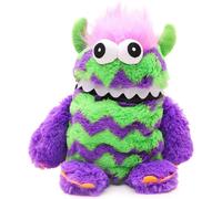 KALANKA-® 9" (23cm) Peluche en Peluche Worry Monster Couleur Violet et Vert - Aime Manger Vos soucis.