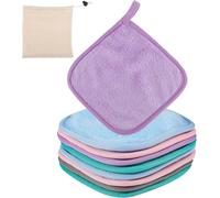 Kalanka-9 Pcs Lingette Demaquillante Lavable, 15 X 15cm Serviettes Démaquillantes En Microfibres, Tampons Démaquillants Réutilisable Avec Sac De Rangement (Multicolore)
