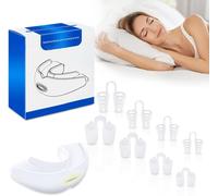 Kalanka-9 Pièces Kit Anti Ronflement Protègedents Dilatateurs Nasaux Gouttière Dentaire Sommeil Apnée Solution Nuit Respiration