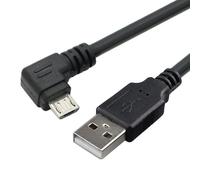 KALANKA-90 Degree Left Angled Micro USB 2.0 Type 5 Pin to USB 2.0 Type A 480Mbps Data Cable for Phone Tablet Computer Camera (150cm)