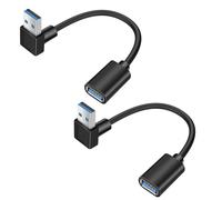 KALANKA-90 Degree USB 3.0 Extension Cable 2 Packs of 0.5ft/15cm USB Type A-Stecker to 5Gbps Plug Data Transfer Adapter Cable (Up Angle)