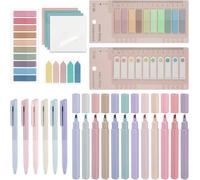 Kalanka-900 Pièces Marque Page Adhesif Avec 12 Pièces Surligneurs Pastel Avec 6 Stylo À Encre Gel Pour Les Signets, L'étude, Le Bureau, L'école, L'agenda Memo