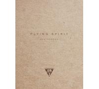 Kalanka-930022c Carnet Cousu Flying Spirit - 60 Feuilles Papier Esquisse Ivoire 16x21 Cm 90g - Couverture En Kraft Brun - Illustration Imprimée Au Dos Aléatoire