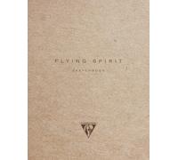 Kalanka-930023c Carnet Cousu Flying Spirit - 50 Feuilles Papier Esquisse Ivoire A6 10,5x14,8 Cm 90g - Couverture En Kraft Brun - Illustration Imprimée Au Dos Aléatoire