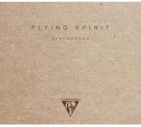 Kalanka-930024c Carnet Cousu Flying Spirit - 50 Feuilles Papier Esquisse Ivoire 15,5x15,5 Cm 90g - Couverture En Kraft Brun - Illustration Imprimée Au Dos Aléatoire