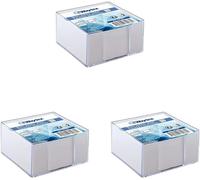 Kalanka-931081 Bloc Mémo De 350 Notes Blanches 9 X 9 Cm Avec Support Plexi Transparent (Lot De 3)