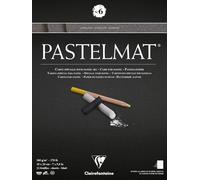 Kalanka-96003c Bloc Collé Pastelmat N°6 - 12 Feuilles Carte Spéciale Pour Pastels Secs - 18x24 Cm 360g - Anthracite - Intercalaires En Papier Cristal