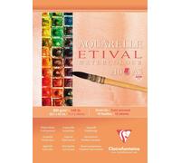 KALANKA-96306C Bloc Encollé Etival - 10 Feuilles Papier Aquarelle Blanc 100% Cellulose Grain Fin Qualité Étude A3 29,7x42 cm 300g
