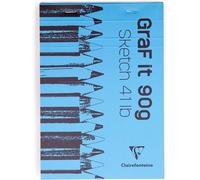 KALANKA-96730C - Bloc Agrafé GraF'it - 80 Feuilles Papier Dessin Croquis Uni - Feuilles Détachables - A6 10,5x14,8 cm 90g - Couverture Bleue - Paquet de 5 Blocs