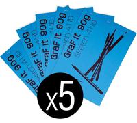 KALANKA-96731C - Bloc Agrafé GraF'it - 80 Feuilles Papier Dessin Croquis Uni - Feuilles Détachables - A6 10,5x14,8 cm 90g - Couverture Bleu Roi - Paquet de 5 Blocs