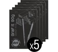 KALANKA-96843Cpack - Bloc Agrafé GraF'it - 80 Feuilles Papier Dessin Croquis - Réglure pointillés DOT - Feuilles Détachables - A5 14,8x21 cm 90g - Couverture Noire - Paquet de 5 Blocs