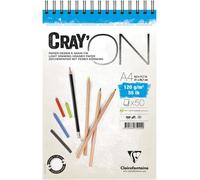 KALANKA-975024C Bloc Spiralé Cray'ON - 50 Feuilles Papier Dessin Blanc au Grain Fin - Feuilles Détachables - A4 21x29,7 cm 120g - Idéal pour le Dessin et le Croquis au Crayon