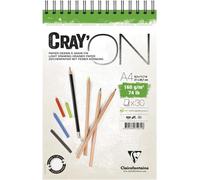 KALANKA-975031C Bloc Spiralé Cray'ON - 30 Feuilles Papier Dessin Blanc au Grain Fin - Feuilles Détachables - A4 21x29,7 cm 160g - Idéal pour le Dessin et le Croquis au Crayon