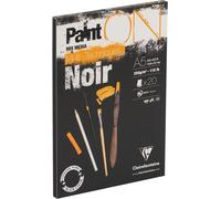 KALANKA-975168C Bloc Collé PaintON Multi-techniques - 20 Feuilles Papier Dessin Multi-techniques au Grain Légèrement Rugeux - Noir - A5 14,8x21 cm 250g