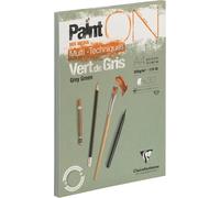KALANKA-975705C Bloc Collé PaintON Multi-techniques - 30 Feuilles Papier Dessin Multi-techniques au Grain Légèrement Rugueux - Vert de Gris - A4 21x29,7 cm 250g
