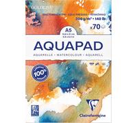 KALANKA-975720C Bloc Encollé Goldline Aquapad - 70 Feuilles Papier Aquarelle Blanc Grain Moyen Fin A5 14,8x21 cm 300g