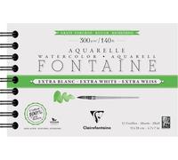 Kalanka-976089c Album Spiralé Fontaine Extra Blanc Grain Torchon 12x18cm 300g - 12 Feuilles Papier Aquarelle Extra Blanc 100% Coton - Qualité Professionnelle
