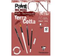 KALANKA-976152C Bloc Encollé PaintON Multi-techniques Terracotta A5 14,8x21 cm 250g - 20 Feuilles Papier Dessin Multi-techniques au Grain Légèrement Rugueux - Terracotta