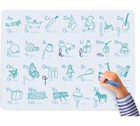 KALANKA-- Abécédaire 100% Silicone - Jeu éducatif pour Enfant +3 Ans - Apprendre l'alphabet et écriture Cursive - Maternelle et CP - méthode Montessori - effacable et reutilisable - Set 40x30 cm