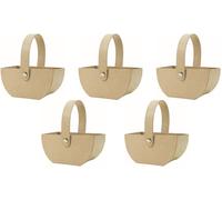 KALANKA-AC464Opack - Un lot de 5 supports en papier brun mâché 10x6,5x11,5 cm, petit panier rectangulaire