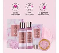Kalanka-Accentra - Cosy Moments Set De Bain Et De Douche Rose - Coffret Cadeau Relaxant Pour Femmes Pour Un Anniversaire Ou La Saint-Valentin - Coffret Cadeau Bien-Être 7 Pièces Avec Mini-Baignoire D