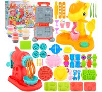 KALANKA-Accessoires en Pâte à Modeler Kitchen Creations, 52 Pièces DIY Pate A Modeler pour Enfants avec 12 Pots de Pate a Modeler - Machine à Glace Machine à Pâtes Machine à Burger