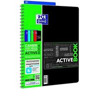 Kalanka-Activebook Cahier À Spirales Format A4+ 160 Pages Grands Carreaux Seyès Couverture Polypro Couleur Aléatoire 240 X 297