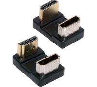 KALANKA-Adaptateur 2 pièces/lot Haut et Bas HDMI 1.4 mâle Type-A vers HDMI Femelle Port Saver 360 degrés opposé U Forme arrière coudé Adaptateur d'extension