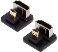 KALANKA-Adaptateur 2 pièces/lot Up & Down Micro HDMI 1.4 mâle Type-D vers HDMI Femelle Port Saver 360 degrés opposé U Forme arrière coudé Adaptateur d'extension