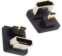 KALANKA-Adaptateur 2 pièces/lot Up & Down Micro HDMI 1.4 mâle Type-D vers HDMI Femelle Port Saver 360 degrés opposé U Forme arrière coudé Adaptateur d'extension