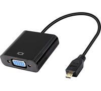 KALANKA-Adaptateur audio Micro HDMI vers VGA 1080p Full HD Micro HDMI mâle vers VGA femelle Interface pour moniteurs de bureau, projecteurs, ordinateurs portables, tablettes