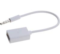 Kalanka-Adaptateur Aux Vers Usb 1/8""/3,5mm Mâle Prise Audio Auxiliaire Vers Usb 2.0 Femelle Convertisseur Câble De Plomb Blanc Pour Voiture Clé Usb Lecture Et Lecture Uniquement