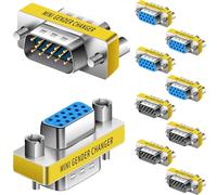 KALANKA-Adaptateur Coupleur VGA,Connecteur VGA SVGA 15 Pin Femelle vers Femelle+Mâle vers Mâle Mini Adaptateur Changeur de Genre Prolongateur de Câble pour Projecteur Ordinateur HD DVD-5set
