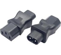 KALANKA-Adaptateur d'alimentation IEC320 C13 vers C8 C8 mâle Convertisseur de Prise 2 Broches vers Prise Femelle 3 Trous C13 Adaptateur d'alimentation CA C8 à C13 pour Printer Monitor PDU(2Pcs)