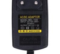 KALANKA-Adaptateur DC 15V 2A AC 100V-240V Convertisseur Secteur 5.5*2.5MM Noir Compatible 5.5 X 2.1 mm