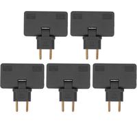 KALANKA-Adaptateur de Prise EU, 5 pièces Adaptateur de Prise sans Fil 180 degrés Extension 3 Prises 110-250V ABS Laiton pour Voyage(Le Noir)
