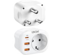 KALANKA-Adaptateur de Voyage Europe vers Afrique du Sud, avec 2 Ports USB QC3,0 + 1 USB C PD Voyage vers Afrique du Sud, Namibie, Swaziland, Mozambique et Plus Type M