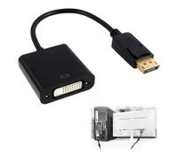 KALANKA-Adaptateur DisplayPort vers DVI-D Mâle vers Femelle - Convertisseur Compact Compatible avec PC Lenovo, Dell, HP et Autres - Résolution 1080p Full HD, Connecteur Plaqué Or