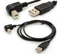 KALANKA-Adaptateur d'USB à 90 degrés Adaptateur Câbles USB 2.0 Un mâle à B Up Angle Connecteur Convertisseur 480Mbps Adaptateur sans fil sans fil haute vitesse Scanner Extension Cordon 1.5 Mètre