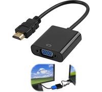 KALANKA-Adaptateur HDMI vers VGA 1080p (Mâle vers Femelle) Convertisseur r Haute Définition pour Bureau Ordinateur Chromebook Moniteur HDTV Projecteur Laptop Connecteur Plaqué Or pour une Transmissio