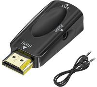 KALANKA-Adaptateur HDMI vers VGA, HDMI vers VGA Adaptateur avec 3,5 mm AudioJack câble Adaptateur HDMI mâle vers VGA Femelle pour TV Projecteurs Ordinateurs Portables Notebooks