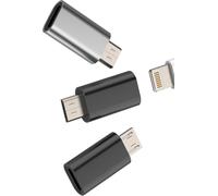 KALANKA-Adaptateur Lightning Femelle Vers Micro USB Mâle(Lotde3)Androïde Téléphone Prise Chargeur Connexion Informatique Transmission Synchrone Charge Compatible Avec Samsung Galaxy S6 S7 Edge+ S7Act