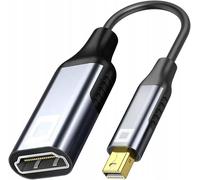 KALANKA-Adaptateur Mini DisplayPort DP vers HDMI 2.0 4K/60Hz, 2K/240Hz, Full HD, Dynamic HDR DSC 3D HDCP 2.2 FEC, Plug & Play, 18 Gbps, câble unidirectionnel, Aluminium Space Gray (4K)