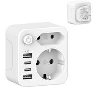 KALANKA-Adaptateur Prise Anglaise Adaptateur Francais USB 2A &2 C 3.4A, Europe Francaise FR 2 Broches vers GB 3 Broches pour Irlande Royaumeuni Bretagne Écosse, Type G