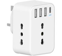 KALANKA-Adaptateur prise anglaise, adaptateur prise anglaise à prise italienne, adaptateur britannique pour Grande-Bretagne, Qatar, Irlande, Gambie, Adaptateur prises anglaises 3120W, avec 3 prises