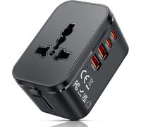 KALANKA-Adaptateur Prise Universelle, Adaptateurs Voyage Adaptateur Universel International De Voyage avec GaN20W, 2 USB, 2 USB C et 1 Prise AC, Chargeur Universel Travel Adapter pour EU US UK AU